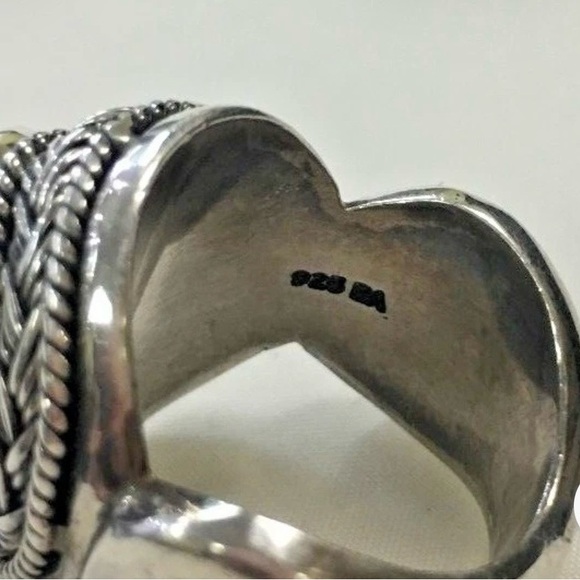 Sterling Silver Blue Jasper Chalcedony Ring - Picture 5 of 8